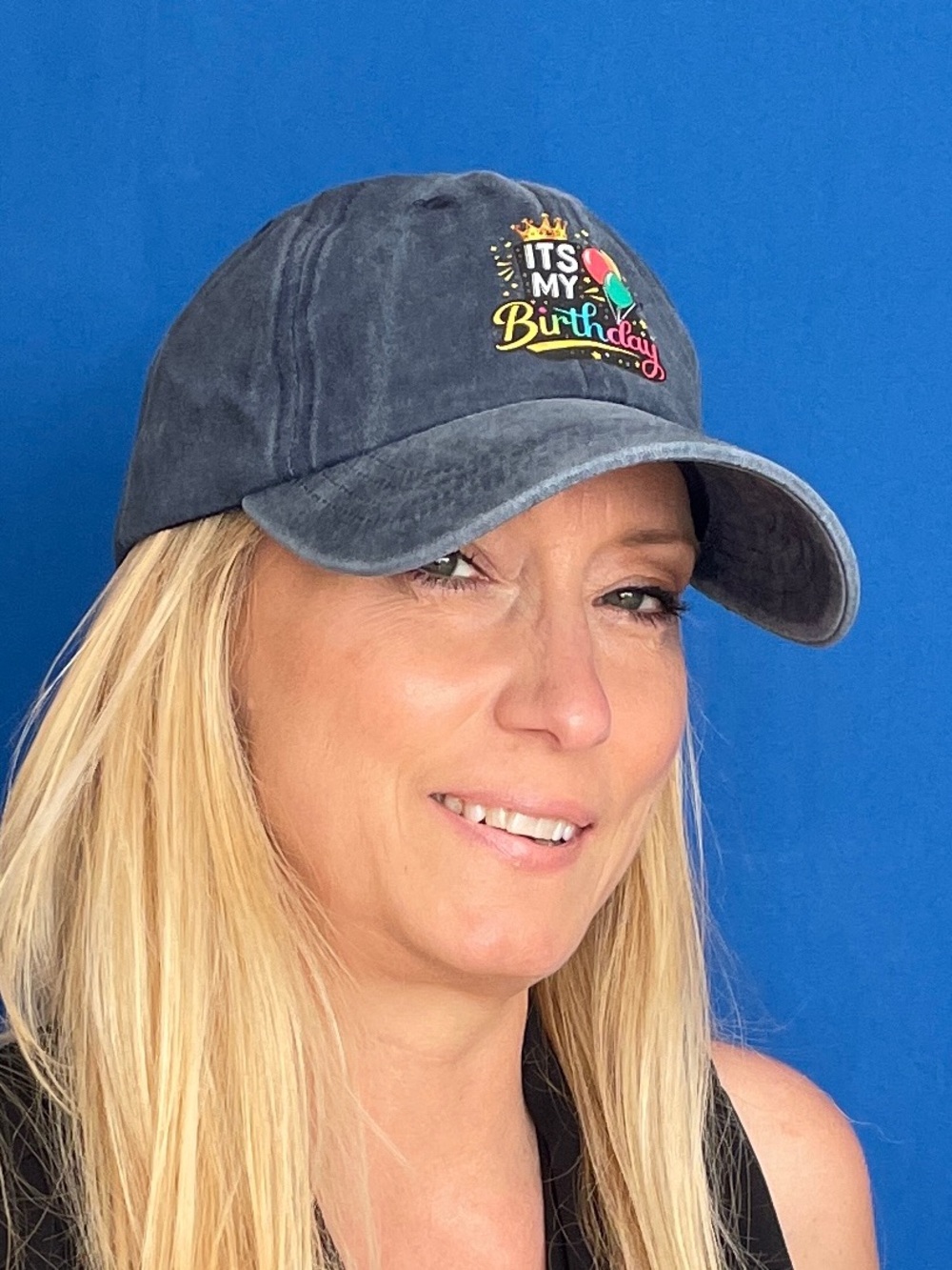 It’s My Birthday Embroidered Adjustable Baseball Cap Hat – navy blue